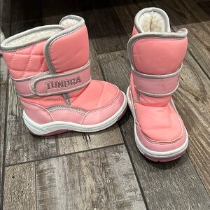 Tundra Pink Quilted Kid’s Snow Boots